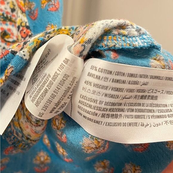 Hollister Boho Blouse Blue Floral - S - Picture 9 of 11